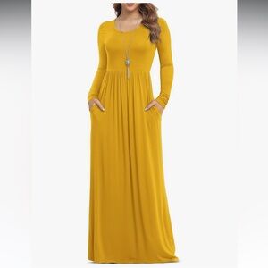Mustard yellow Long Sleeve Dress
